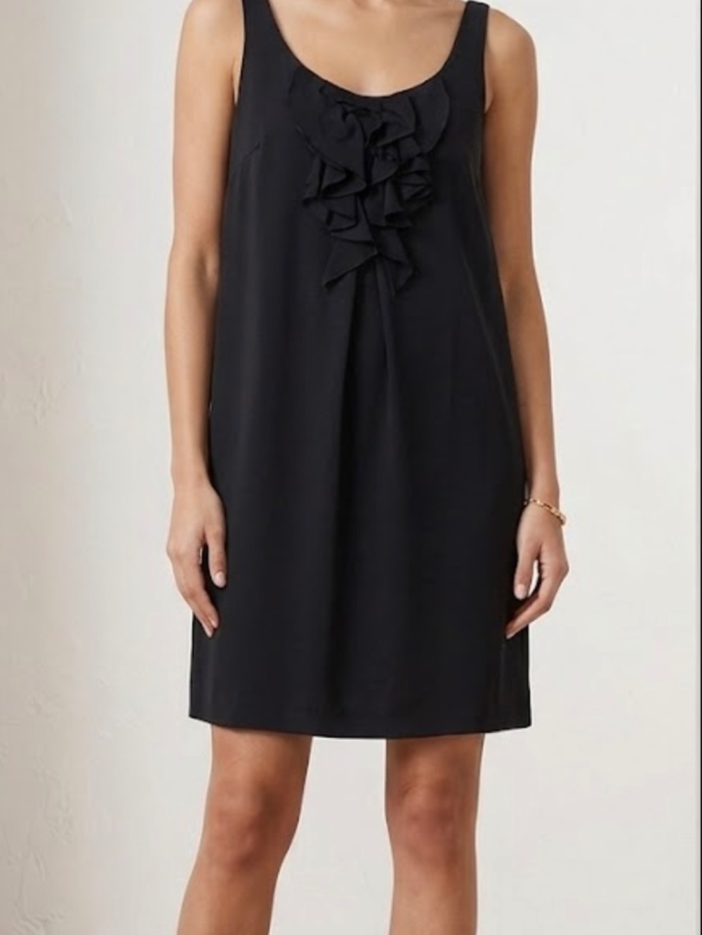 NWT DVF Black Sleeveless Shift Dress w/ Side Pockets & Front/Back Tuck Detail 8